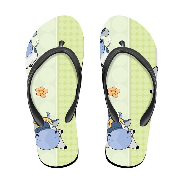 The Cow Is Kidnapped By A UFO Flip Flops For Men And Women