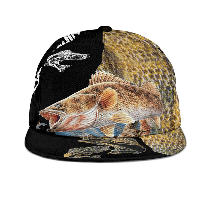 Amazing Walleye Fishing Angler Fisherman Fish Skin Design Printing Snapback Hat