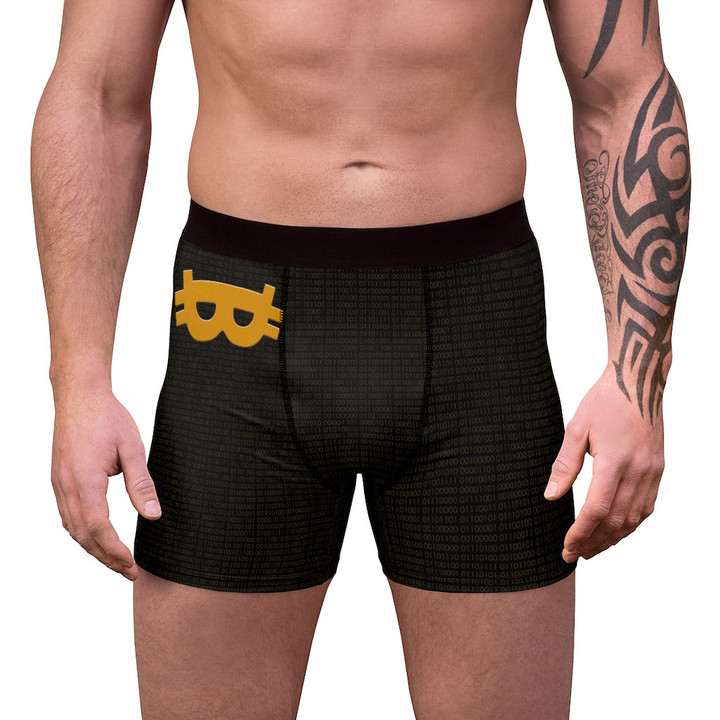 Incognito Bitcoin And Number Background Men's Boxer Brief