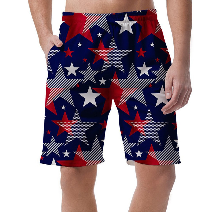 All Decked Out In Red, White, And Blue July Of Fourth Navy Blue Men's Shorts