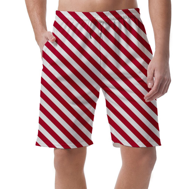 Red Stripes Happy Fourth of July All Over Print Men's Shorts