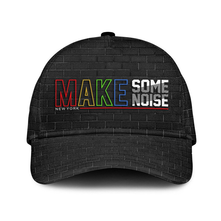 Make Some Noise New York Amazing Brick Pattern Black Baseball Cap Hat