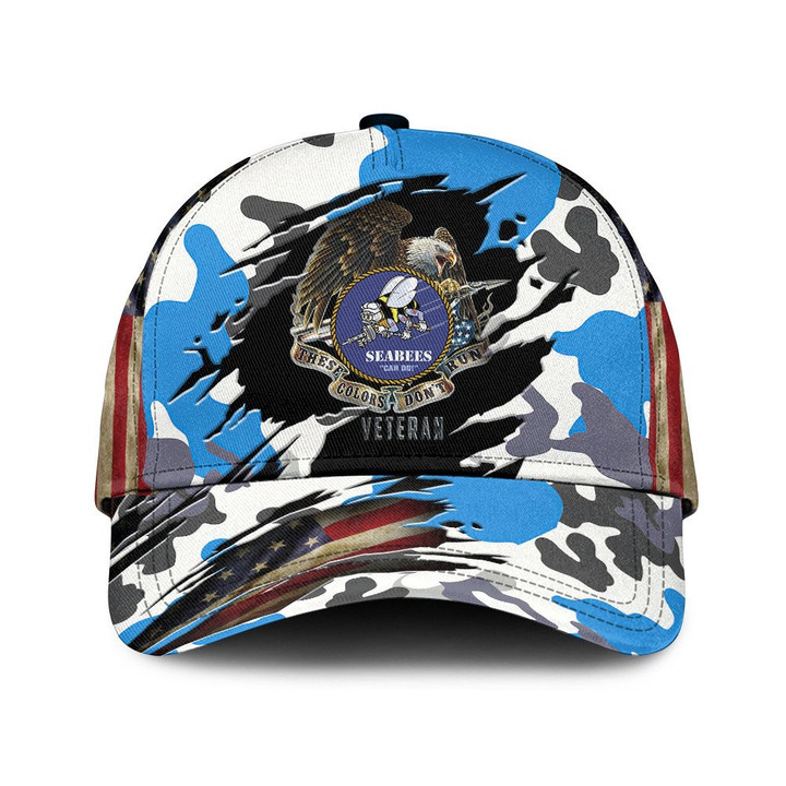 These Colors Don't Run And Blue Camo Pattern Printed Baseball Cap Hat
