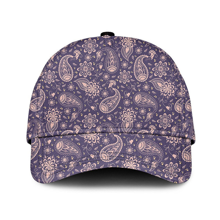 Purple And Pink Paisley Pattern All Over Print Baseball Cap Hat