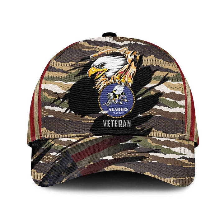 Eagle Face Cool And Brown Camo Pattern Printed Baseball Cap Hat