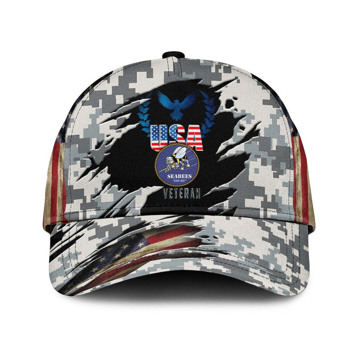 USA Word Flag And Digital Camo Pattern Printed Baseball Cap Hat