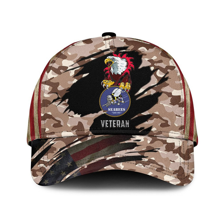 Patriotic American Bald Eagle And Baby Brown Camo Pattern Printed Baseball Cap Hat