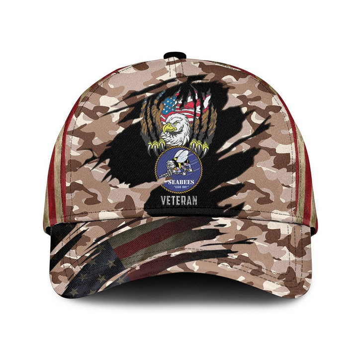 American Flag Eagle Breakthrough And Baby Brown Camo Pattern Printed Baseball Cap Hat