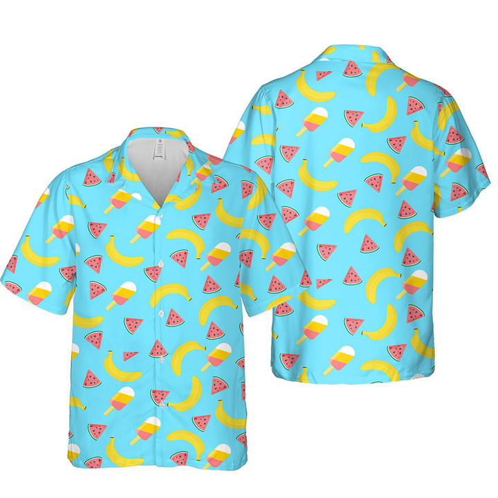 Hand Drawn Summer Pattern Colorful 3D Hawaiian Shirt