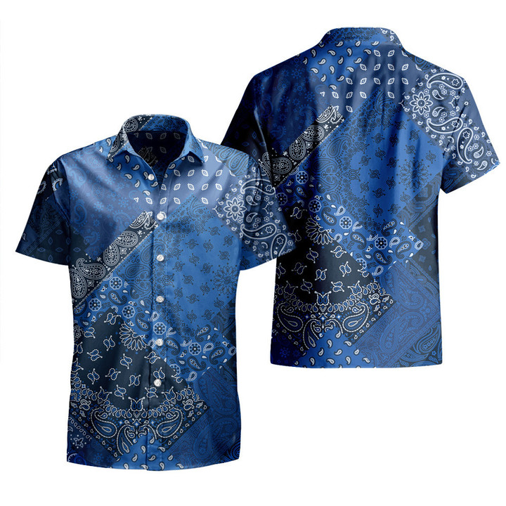 Tone Of Blue Tiny Flower Paisley Pattern All Over Print All Over Print 3D Hawaiian Shirt