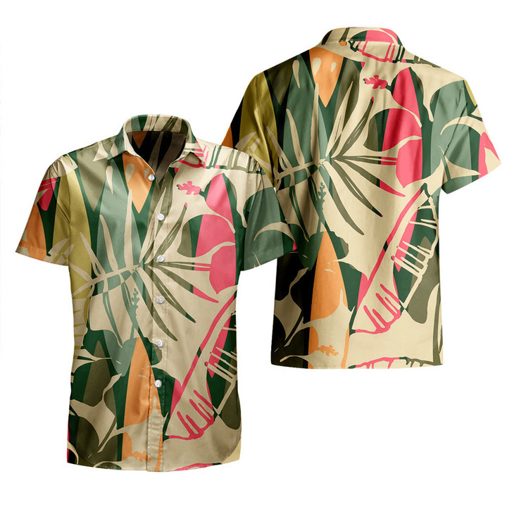 Hawaiian Hibiscus Flower Shadow And Classic Palm Leave All Over Print 3D Hawaiian Shirt