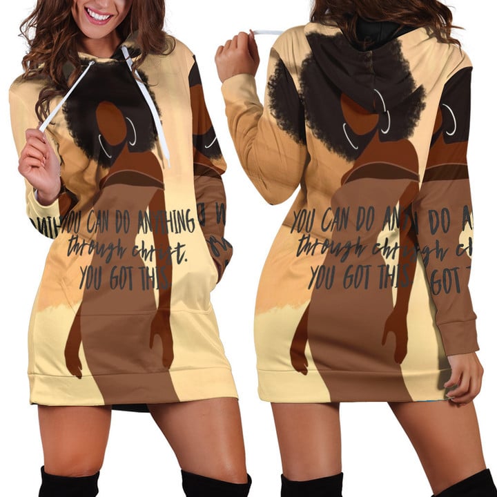 You Can Do Anything Women Art In Yellow Hoodie Dress 3D