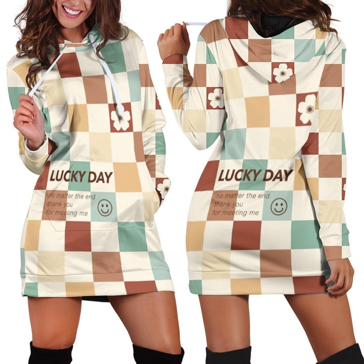 Lucky Day Pattern In Many Colors Hoodie Dress 3D