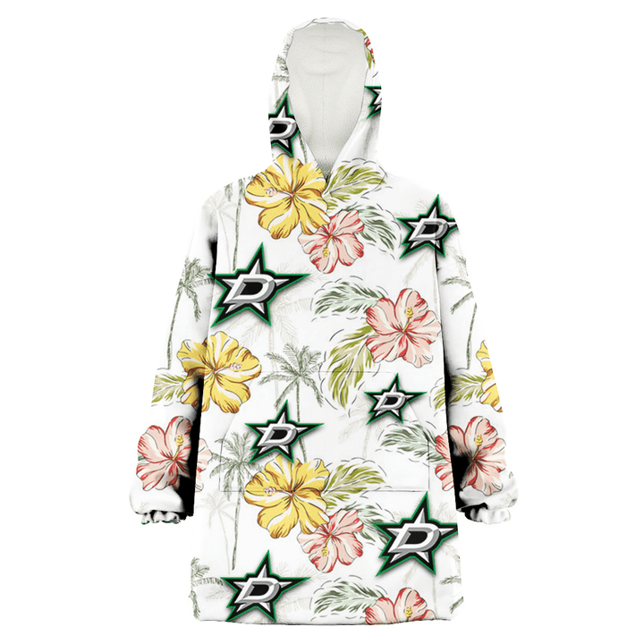 Dallas Stars Sketch Red Yellow Coconut Tree White Background 3D Printed Snug Hoodie