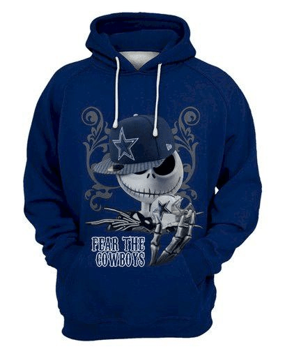 NFL Dallas Cowboys Jack Skeleton Fear The Cowboyshoodie Sweatshirt Zip