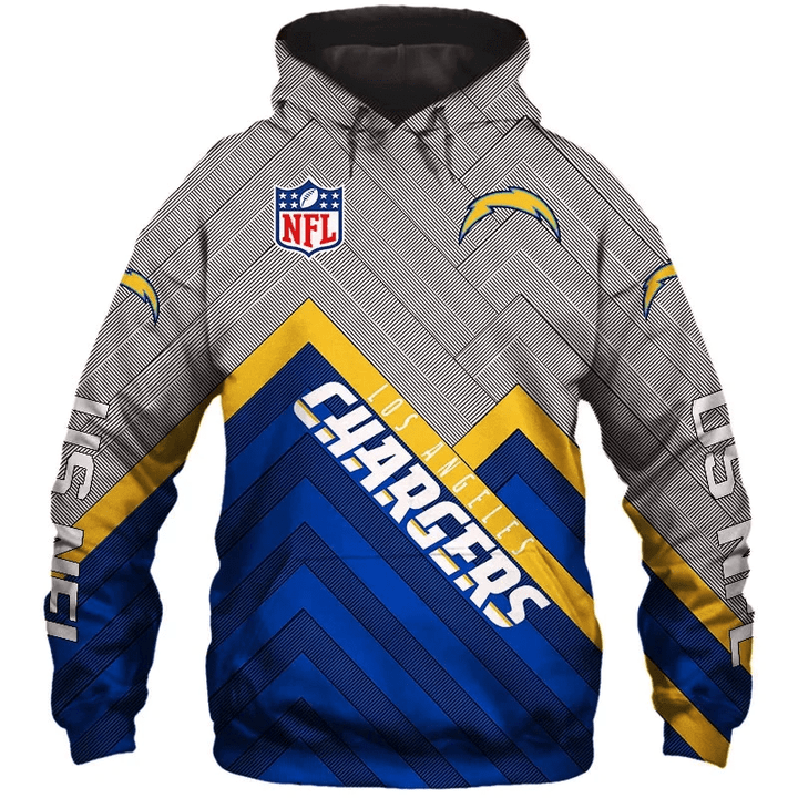 NFL Los Angeles Chargers Team Pullover Men and Women 3D Full Printing Hoodie Shirt Los Angeles Chargers 3D Full Printing Shirt New 3D Custom Printed Team Pullover Hoodies