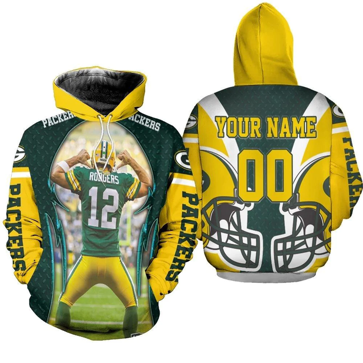 Aaron Charles Rodgers 12 Green Bay Packers Nfc North Champions Super Bowl 2021 Personalized Hoodie