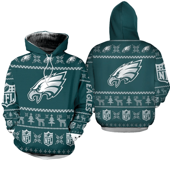 Philadelphia Eagles NFL Ugly Sweatshirt Christmas 3D Hoodie