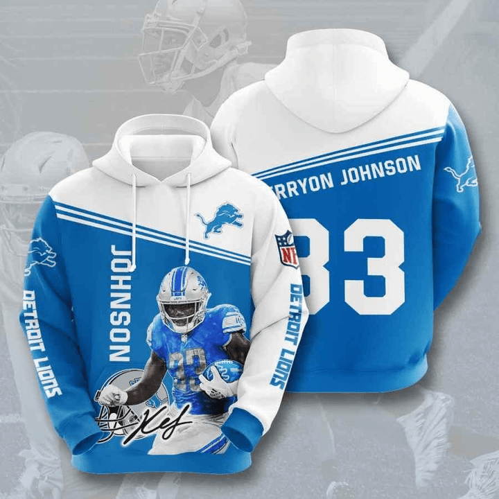 Detroit Lions Kerryon Johnson Usa 744 Hoodie Custom For Fans - NFL