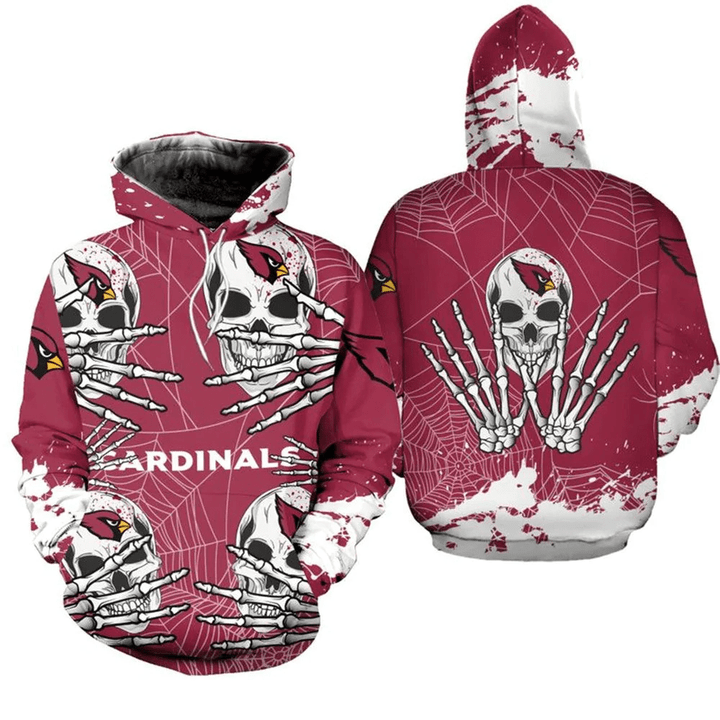 Arizona Cardinals Hoodie Skull For Halloween Graphic - NFL