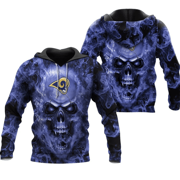Los Angeles Rams Nfl Fan Skull 3D Hoodie Sweater Tshirt Model 3964