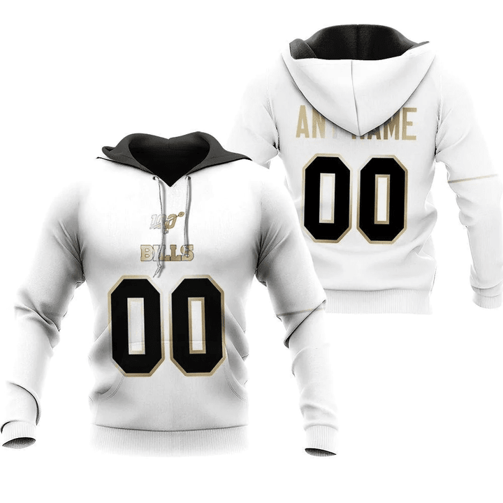 Buffalo Bills NFL American Football Team White 100th Season Golden Edition Jersey Style Custom Gift For Bills Fans Hoodie