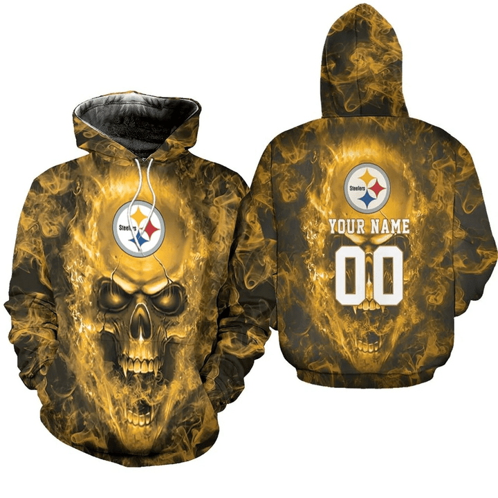 Pittsburgh Steelers Nfl Fan Skull 3D Personalized Hoodie Model a2633
