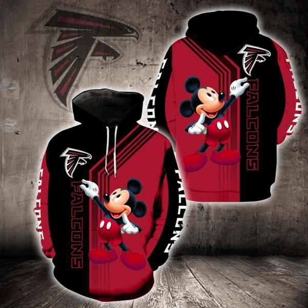 NFL Atlanta Falcons Mickey Mouse Hoodie 3d New Full All Over Print K1326 DS0-02818-AUH