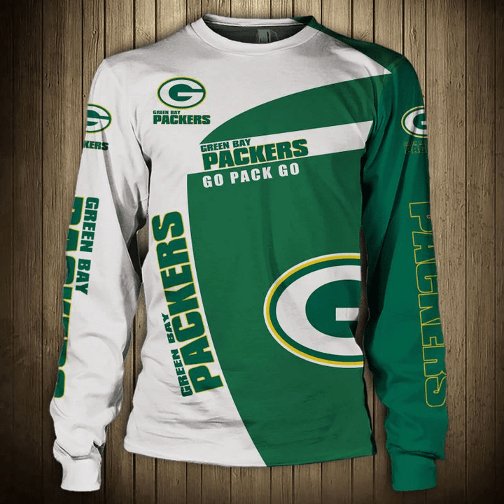 Green Bay Packers Crew Neck Sweatshirt 3D Go Pack Go