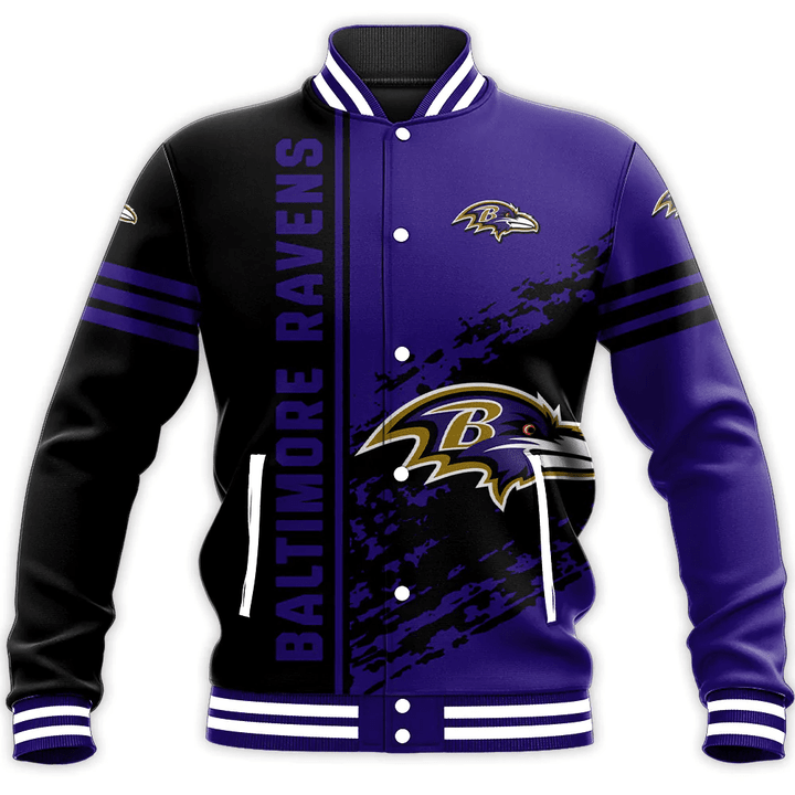 Baltimore Ravens Baseball Jacket Quarter Style - NFL