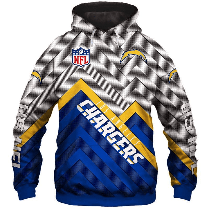 Los Angeles Chargers Zip Up Hoodies 3D Sweatshirt Pullover
