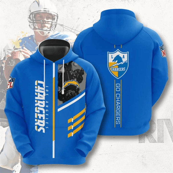 Los Angeles Chargers Hoodies 3 Lines Graphic Gift For Fans - NFL
