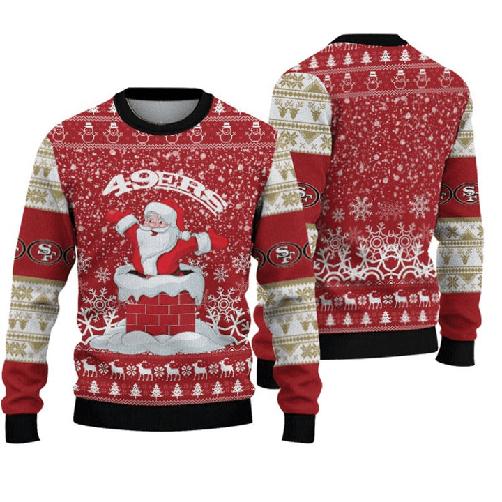 San Francisco 49ers Sweatshirt Christmas Funny Santa Claus