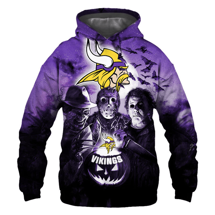 Minnesota Vikings Hoodie Halloween Horror Night Gift For Fans - NFL