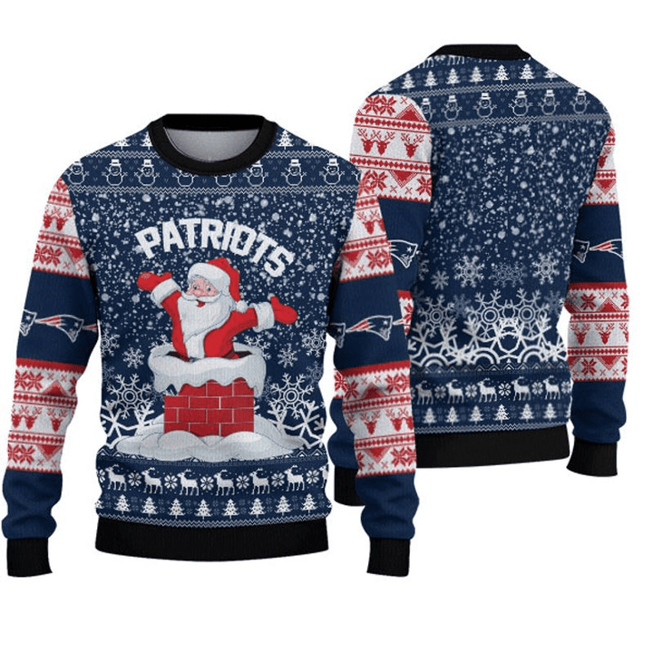New England Patriots Sweatshirt Christmas Funny Santa Claus