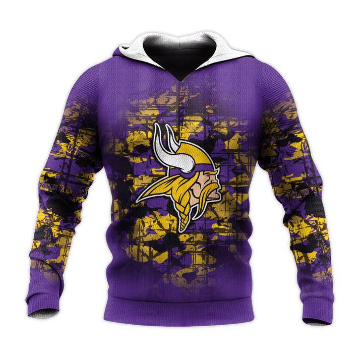 Minnesota Vikings Hoodie Camouflage Vintage - NFL