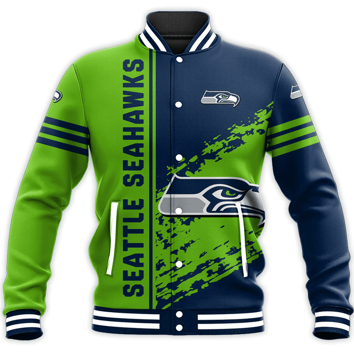 Seattle Seahawks Baseball Jacket Quarter Style - NFL