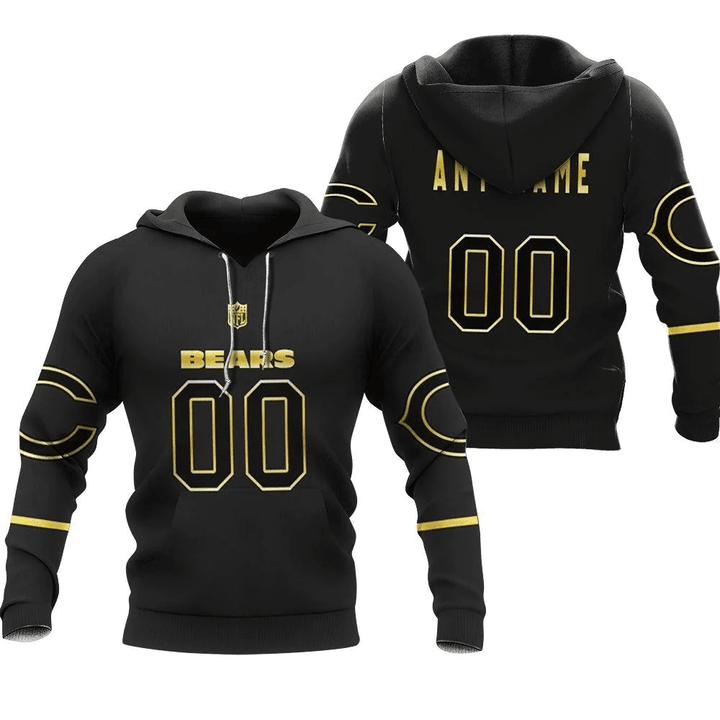 Chicago Bears NFL American Football Black Golden Edition Vapor Limited Jersey Style Custom Gift For Bears Fans Hoodie