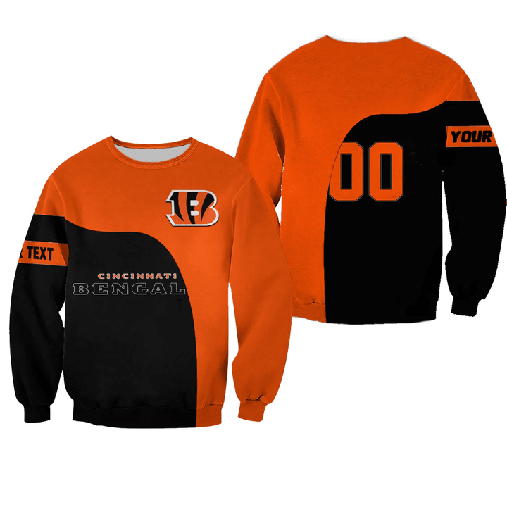 Cincinnati Bengals Sweatshirt Curve Style Custom- NFL