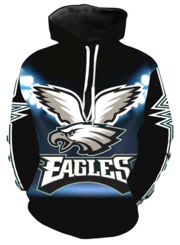 Philadelphia Eagles Lights Logo Allover 3D Print Hoodie