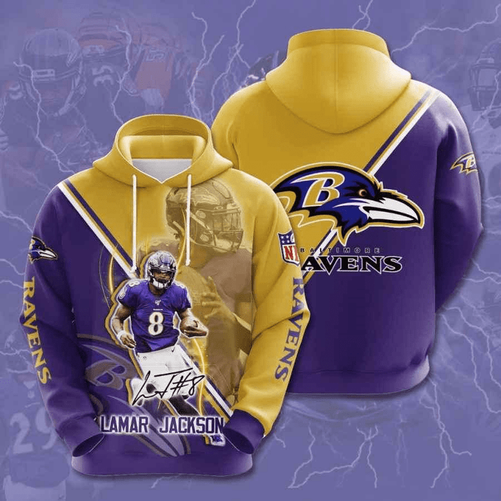 Baltimore Ravens Lamar Jackson Usa 958 Hoodie Custom For Fans - NFL