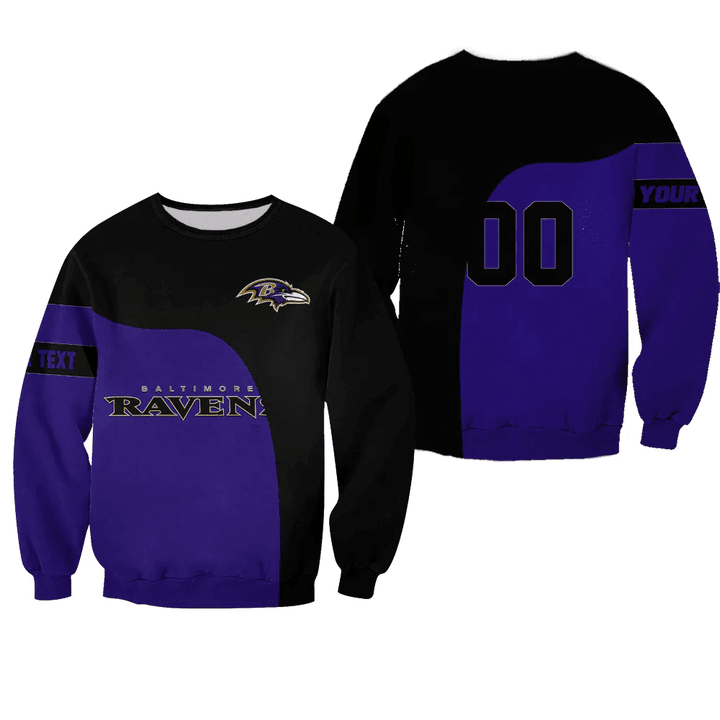 Baltimore Ravens Sweatshirt Curve Style Custom- NFL