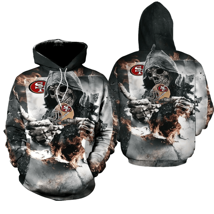 NFL San Francisco 49ers Skull 3d Hoodie For Men For Women All Over Printed Hoodie 10 TNT-03094-AUH
