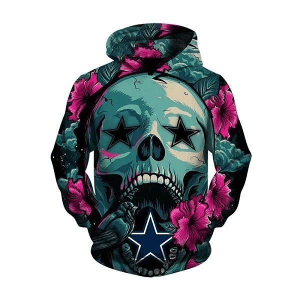 NFL Dallas Cowboys 3d Skull Flower Hoodie Hoodie Apparel DS0-05899-AUH