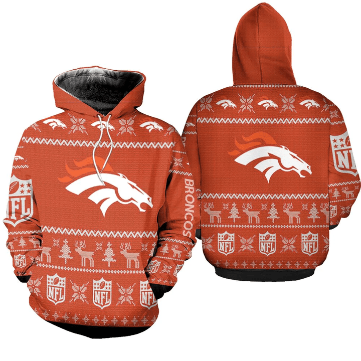 Denver Broncos nfl ugly christmas 3d printed sweatshirt ugly 3D Hoodie Sweater Tshirt