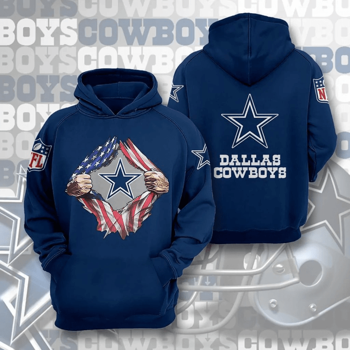 Dallas Cowboys Nfl American Ripped 3d Print Shirt Tshirt Hoodie Zip Hoodie