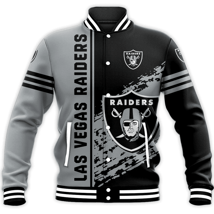 Las Vegas Raiders Baseball Jacket Quarter Style - NFL