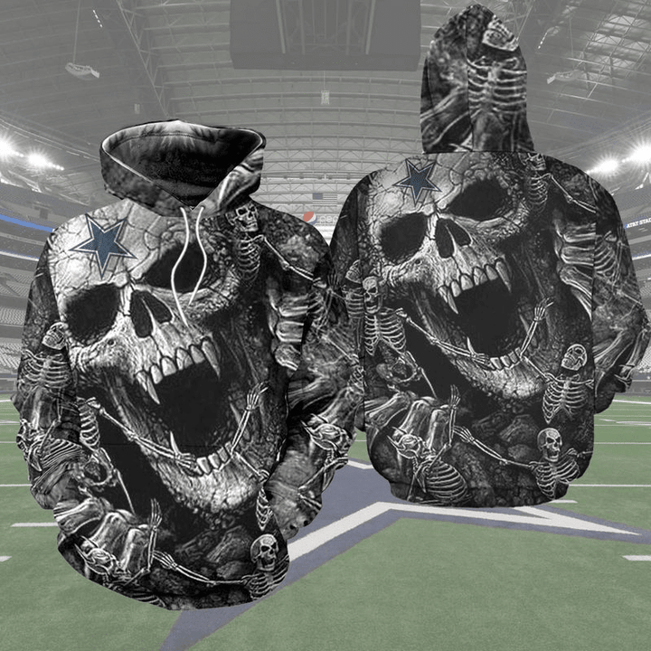 NFL Dallas Cowboys 3D Skull Hoodie Hoodie Apparel TNT-00606-AUH