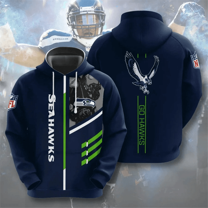 Seattle Seahawks Hoodies 3 Lines Graphic Gift For Fans - NFL