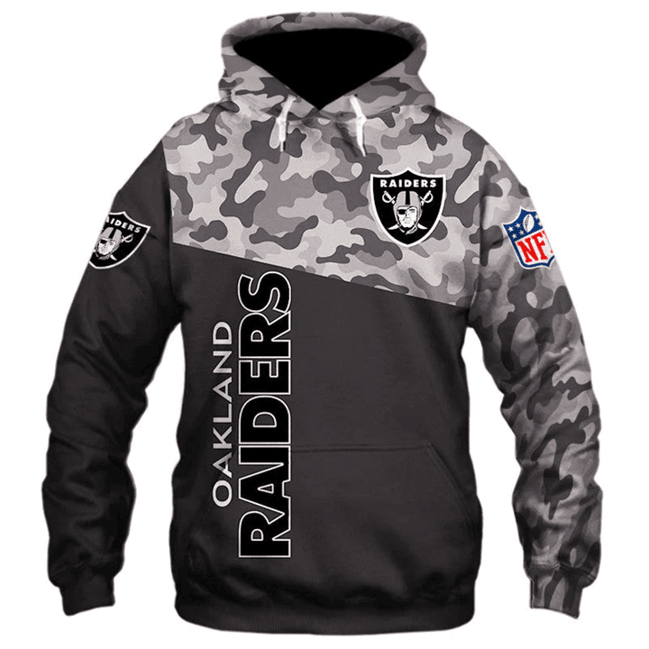 Oakland Raiders Military Hoodies Sweatshirt Long Sleeve New Season - NFL
